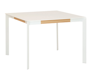 Viisto-ruokapöytä, valkoinen/tammi, 104 x 104 cm Viisto-ruokapöytä, valkoinen/tammi, 104 x 104 cm