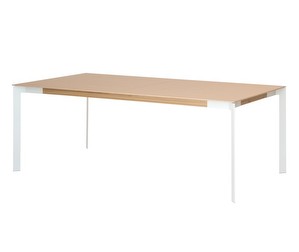 Viisto-ruokapöytä, tammi/valkoinen, 104 x 208 cm Viisto-ruokapöytä, tammi/valkoinen, 104 x 208 cm