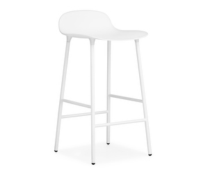 Form Bar Stool, White/Steel