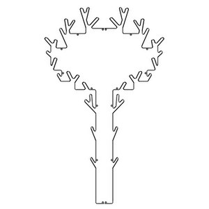 Tree Wall Rack, Black, H 150 cm