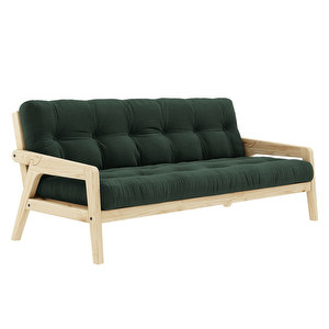 Grab Futon Sofa, Corduroy Fabric Seaweed, W 200 cm