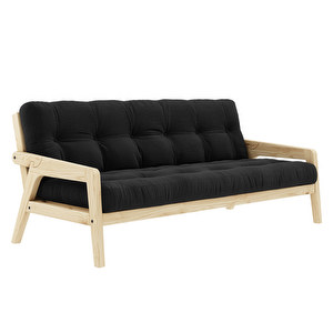 Grab Futon Sofa, Corduroy Fabric Charcoal, W 200 cm