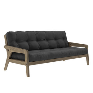 Grab Futon Sofa, Dark Grey / Brown, W 200 cm Grab Futon Sofa, Dark Grey / Brown, W 200 cm