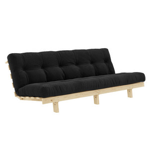 Lean Futon Sofa, Corduroy Fabric Charcoal, W 190 cm Lean Futon Sofa, Corduroy Fabric Charcoal, W 190 cm