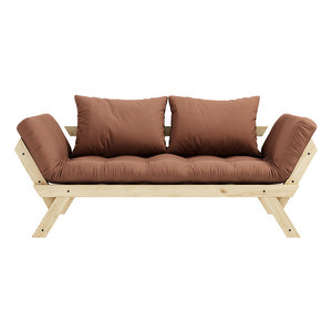 Bebop-futonsohva, clay brown / mänty, L 180 cm