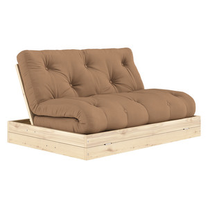 Flip-futonsohva, mocca / mänty, L 140 cm