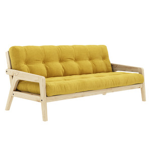 Grab Futon Sofa, Corduroy Fabric Honey, W 200 cm