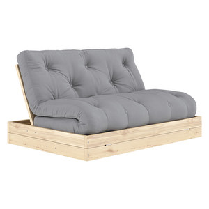 Flip-futonsohva, grey / mänty, L 140 cm