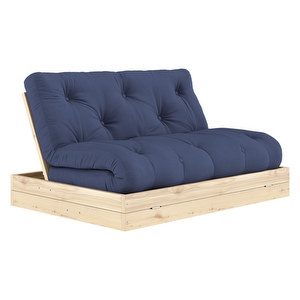 Flip-futonsohva, navy / mänty, L 140 cm