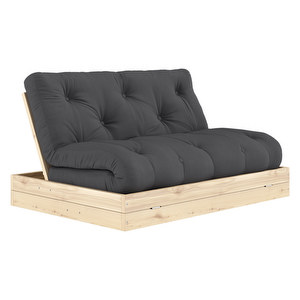 Flip-futonsohva, dark grey / mänty, L 140 cm