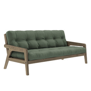Grab Futon Sofa, Olive Green / Brown, W 200 cm Grab Futon Sofa, Olive Green / Brown, W 200 cm