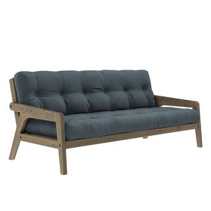 Grab Futon Sofa, Petrol Blue / Brown, W 200 cm Grab Futon Sofa, Petrol Blue / Brown, W 200 cm