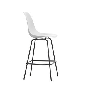 Eames RE -baarituoli, cotton white/musta, medium