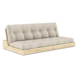 Base-futonsohva, beige/mänty, L 196 cm