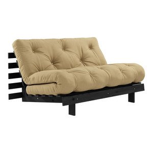 Roots-futonsohva, wheat beige / musta, L 140 cm