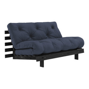 Roots-futonsohva, navy / musta, L 140 cm