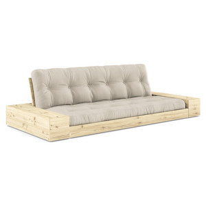 Base-futonsohva laatikoilla, beige/mänty, L 244 cm Base-futonsohva laatikoilla, beige/mänty, L 244 cm