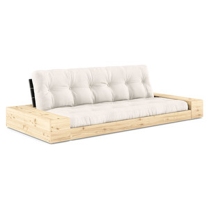 Base-futonsohva laatikoilla, natural/musta, L 244 cm