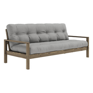 Knob Futon Sofa, Grey / Carob Brown, W 205 cm Knob Futon Sofa, Grey / Carob Brown, W 205 cm