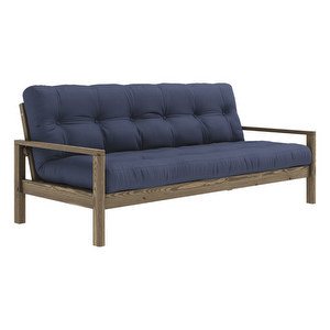 Knob Futon Sofa, Navy / Carob Brown, W 205 cm Knob Futon Sofa, Navy / Carob Brown, W 205 cm