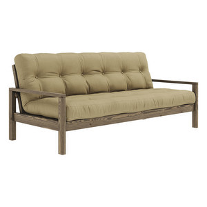 Knob Futon Sofa, Wheat Beige / Carob Brown, W 205 cm Knob Futon Sofa, Wheat Beige / Carob Brown, W 205 cm