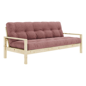 Knob-futonsohva, Corduroy-kangas sorbet pink/mänty, L 205 cm Knob-futonsohva, Corduroy-kangas sorbet pink/mänty, L 205 cm