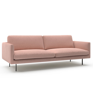 Basel Sofa, Baronett Fabric 166 Rose, W 220 cm