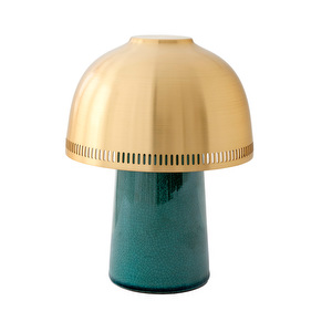 Raku SH8 -pöytävalaisin, blue green/brass, ladattava