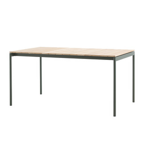Ville AV25 -ruokapöytä, bronze green / tiikki, 150 x 90 cm