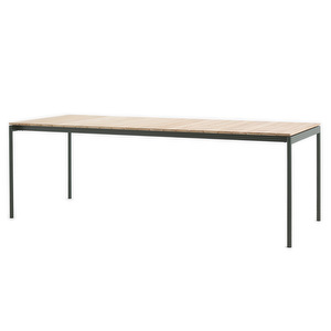Ville AV26 -ruokapöytä, bronze green / tiikki, 220 x 90 cm