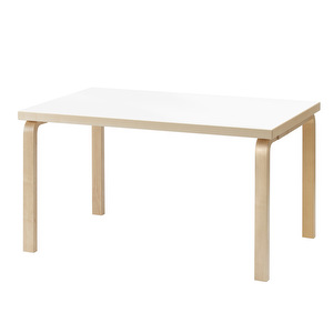 Pöytä 82B, koivu/valkoinen laminaatti, 85 x 135 cm