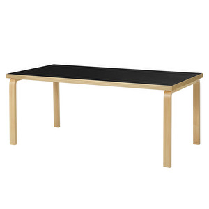 Table 83, Birch/Black Linoleum, 91 x 182 cm
