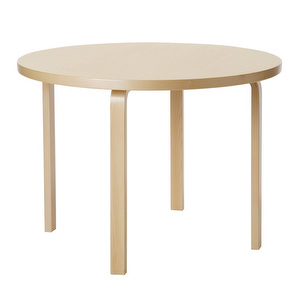 Pöytä 90A, koivu, ø 100 cm