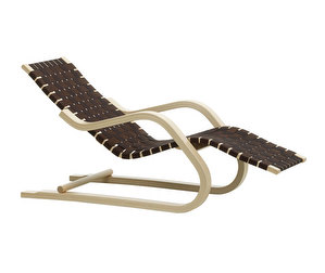 Lounge Chair 43, Black-Brown Webbing