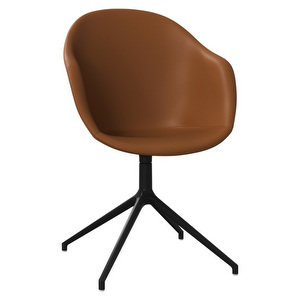 Adelaide Chair, Nordic Grain Leather 5134 Caramel / Black, Armrests