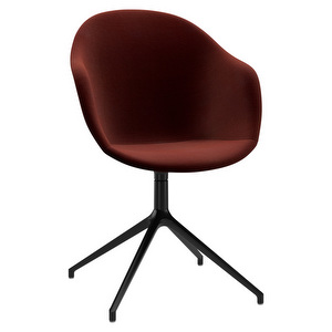 Adelaide Chair, Velvet Fabric 3133 Red / Black, Armrests