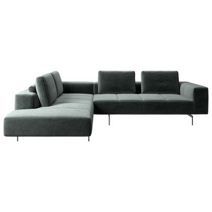 Amsterdam Corner Sofa, Velvet Fabric 3032 Green, W 228 cm Amsterdam Corner Sofa, Velvet Fabric 3032 Green, W 228 cm