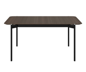 Augusta -jatkettava ruokapöytä, tumma tammi/musta, 90 x 160/236 cm