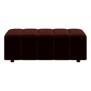 Bellagio Footstool, Velvet Fabric 3133 Dusty Red, 90 x 90 cm