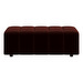 Bellagio Footstool, Velvet Fabric 3133 Dusty Red, 90 x 90 cm