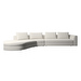 Bergamo Chaise Sofa, Lazio Fabric 3090 White, W 410 cm