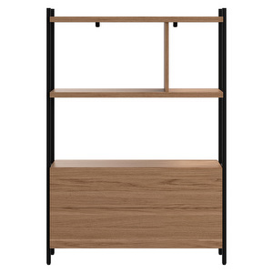 Calgary Shelf, Oak / Black, 84 x 120 cm