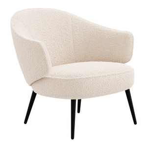 Charlotte-nojatuoli, Auckland boucle -kangas 3180 valkoinen / espresso