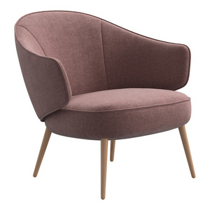Charlotte Armchair, Ravello Fabric 3224 Dusty Rose / Oak Charlotte Armchair, Ravello Fabric 3224 Dusty Rose / Oak