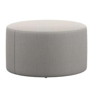 Eden Footstool, Lazio Fabric 3090 White, ø 70 cm