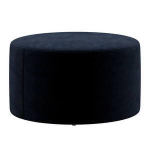 Eden Footstool, Velvet Fabric 3031 Blue, ø 70 cm