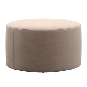 Eden Footstool, Velvet Fabric 3033 Sand, ø 70 cm Eden Footstool, Velvet Fabric 3033 Sand, ø 70 cm