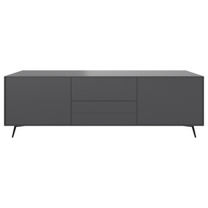 Fermo Sideboard, Charcoal Grey / Black, 48 x 227 cm