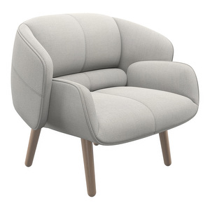Fusion Armchair, Lazio Fabric 3090 White / Oak