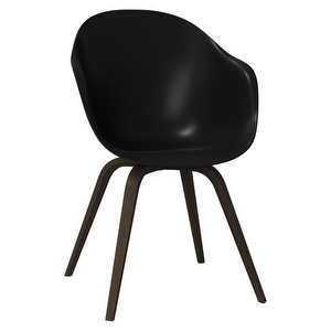 Hauge Chair, Black / Dark Oak, Armrests